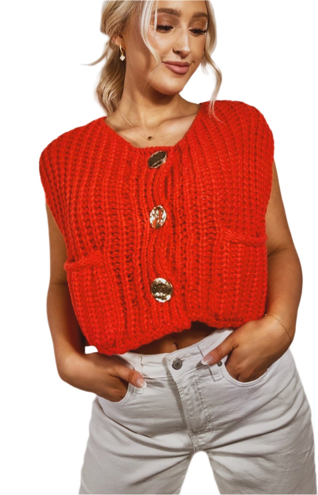 Red Revival Sweater Vest